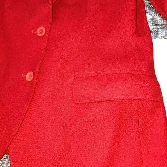 Worthington Blazer Jacket Womens Red Long Sleeve Two Button Single Breasted - Picture 6 of 9